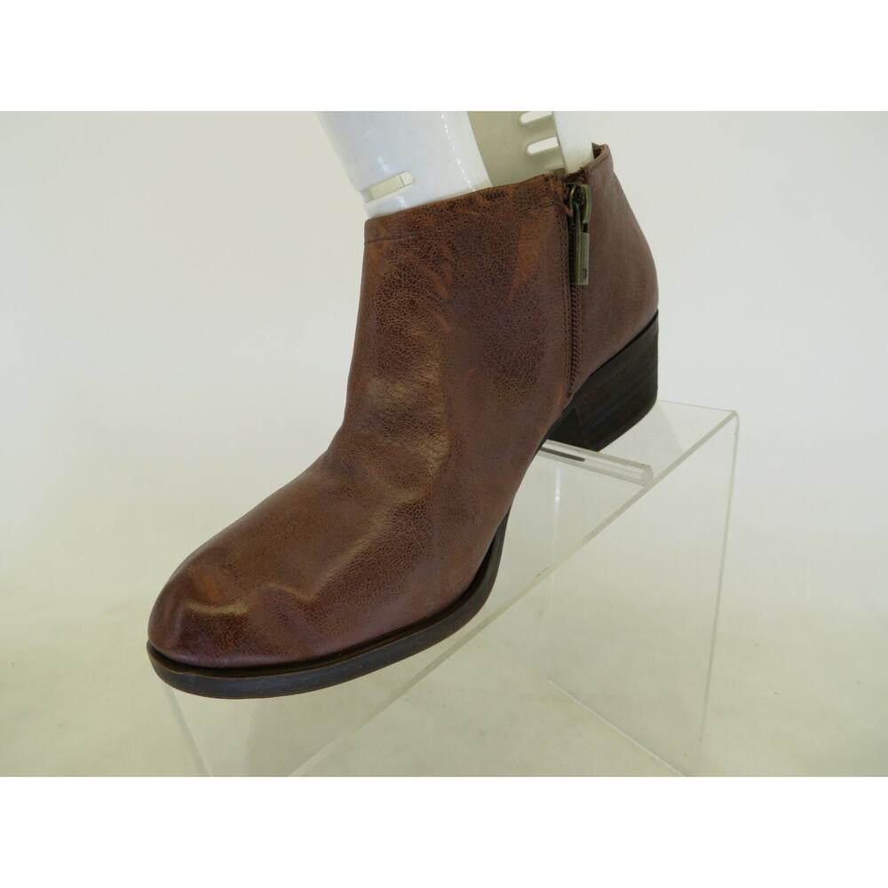 Lucky Brand Womens Brown Leather Zip Ankle Fashion Boots Booties Size 7 M - Picture 2 of 11